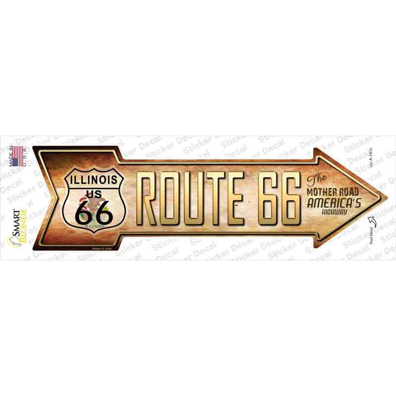 Route 66 Illinois Flag Novelty Arrow Sticker Decal Small