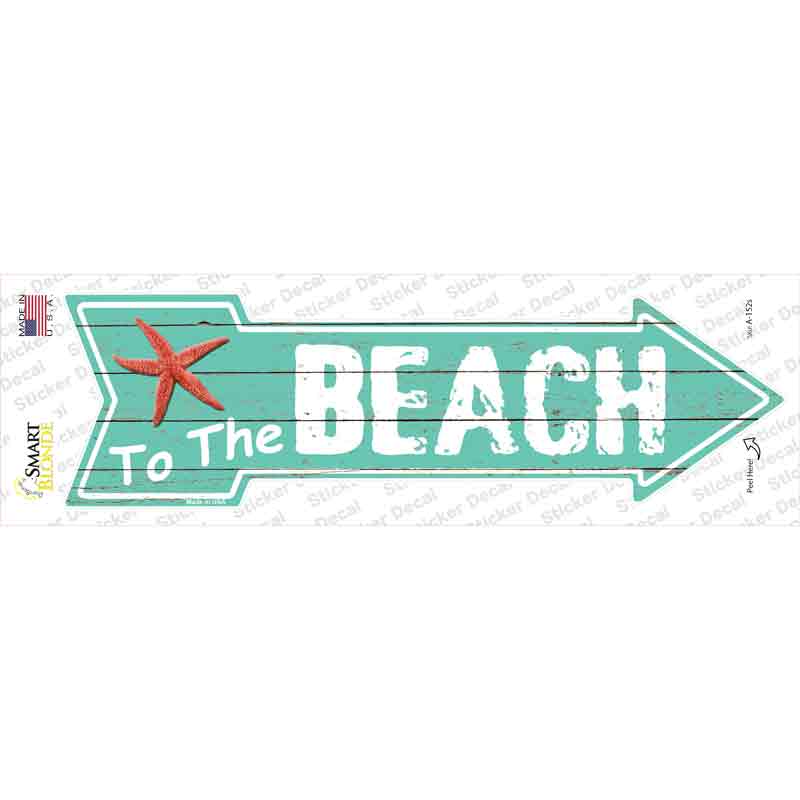 To The Beach Novelty Arrow Sticker Decal Small