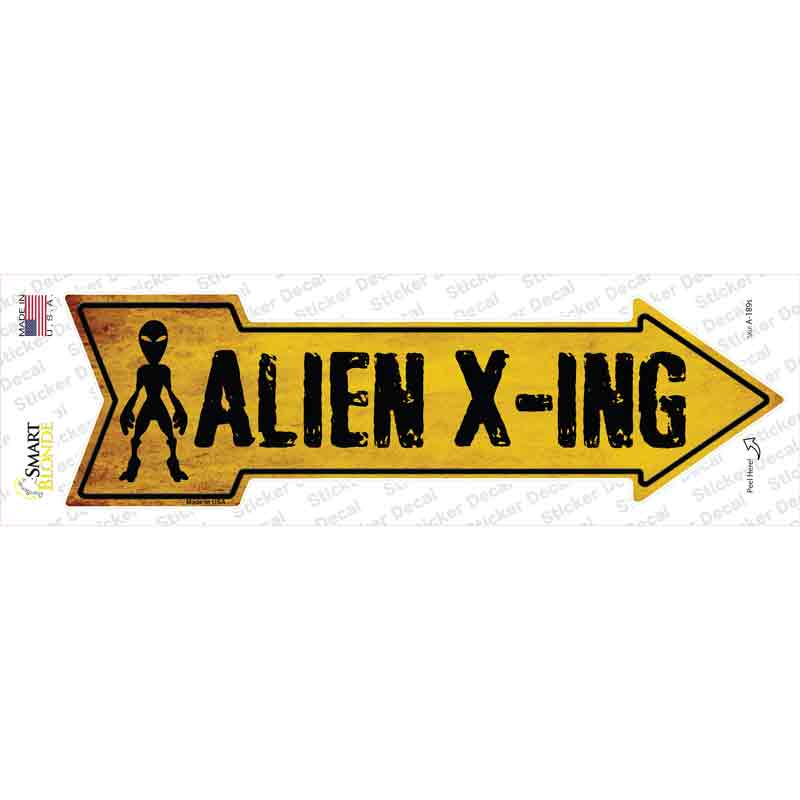 Alien X ing Novelty Arrow Sticker Decal Small