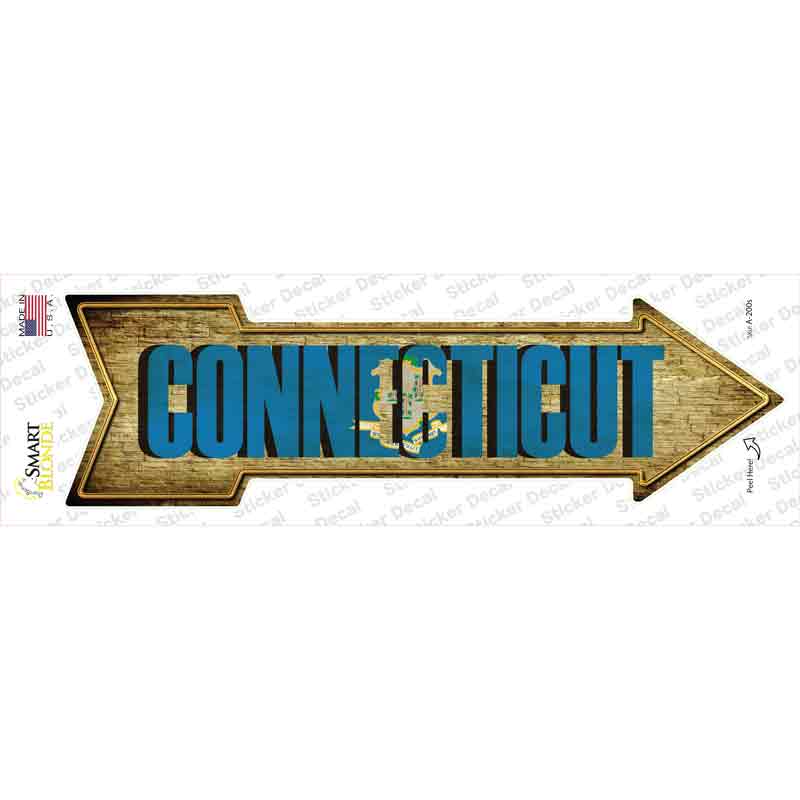 Connecticut Novelty Arrow Sticker Decal Small