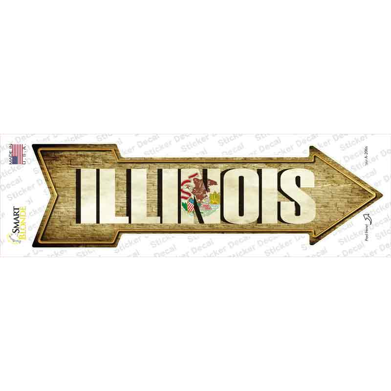 Illinois Novelty Arrow Sticker Decal Small