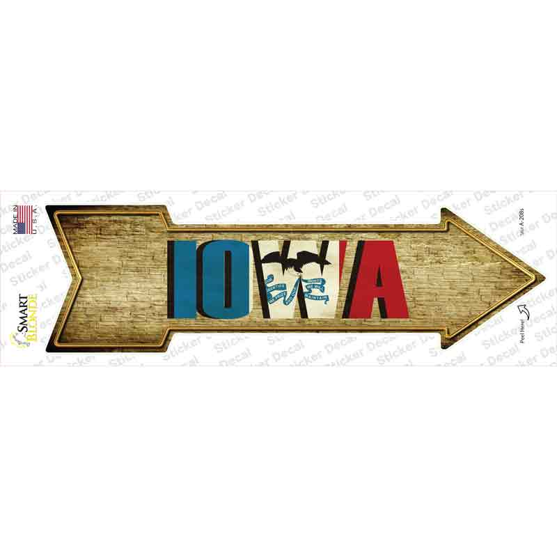 Iowa Novelty Arrow Sticker Decal Small