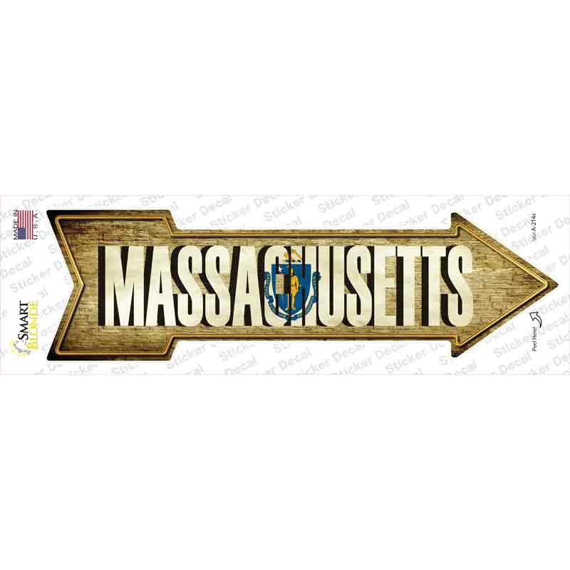 Massachusetts Novelty Arrow Sticker Decal Small