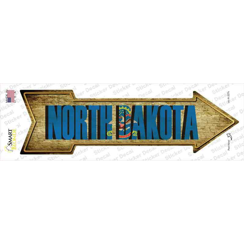 North Dakota Novelty Arrow Sticker Decal Small