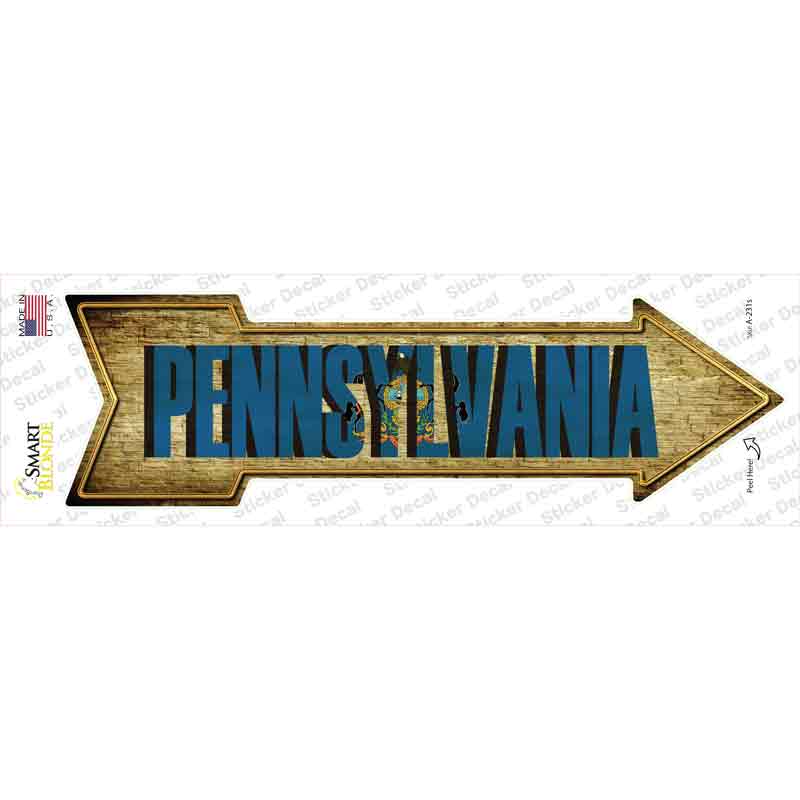 Pennsylvania Novelty Arrow Sticker Decal Small