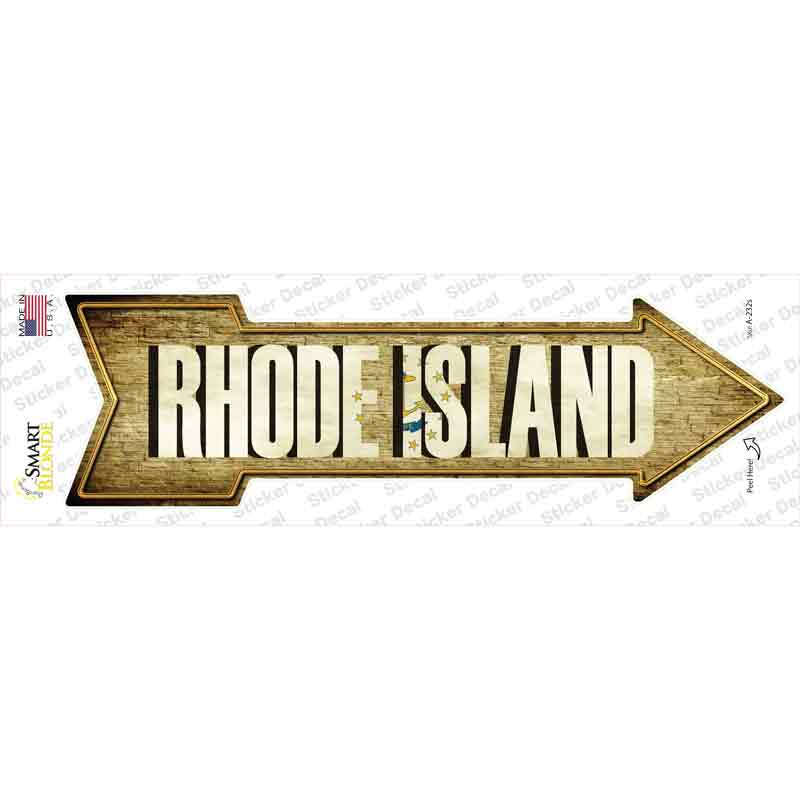 Rhode Island Novelty Arrow Sticker Decal Small