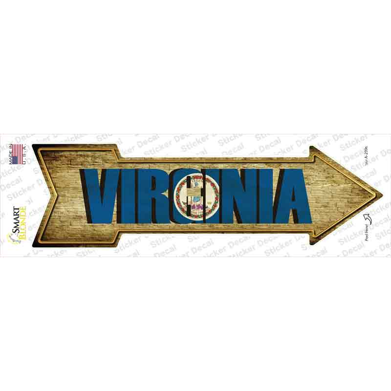 Virginia Novelty Arrow Sticker Decal Small