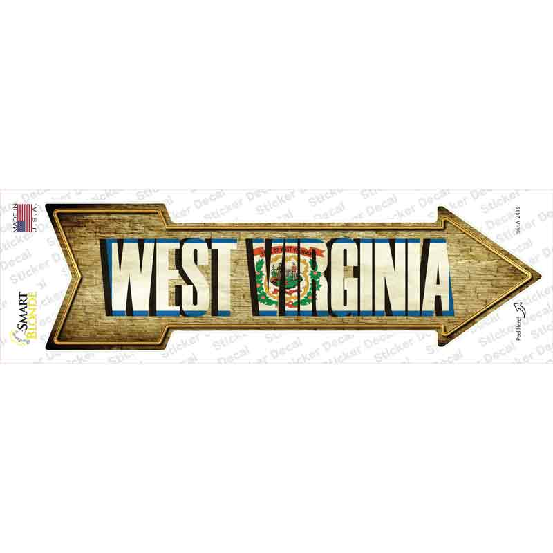 West Virginia Novelty Arrow Sticker Decal Small