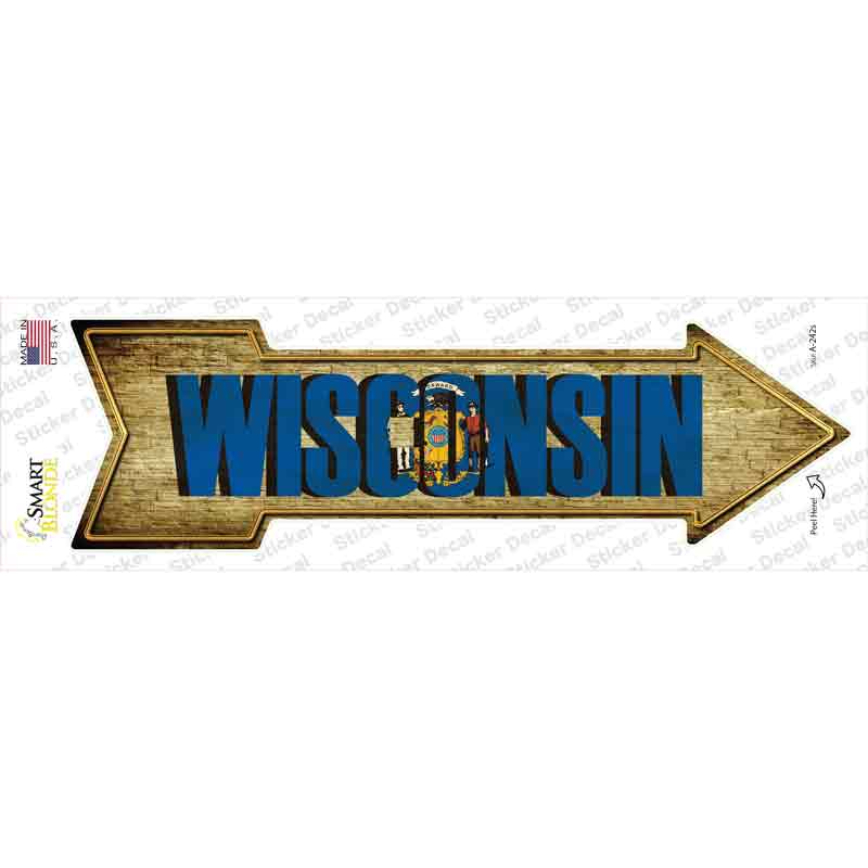 Wisconsin Novelty Arrow Sticker Decal Small