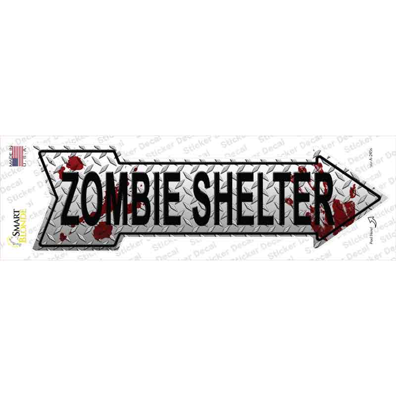 Zombie Shelter Novelty Arrow Sticker Decal Small