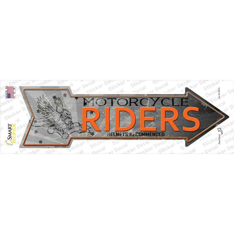 Motorcycle Riders Novelty Arrow Sticker Decal Small