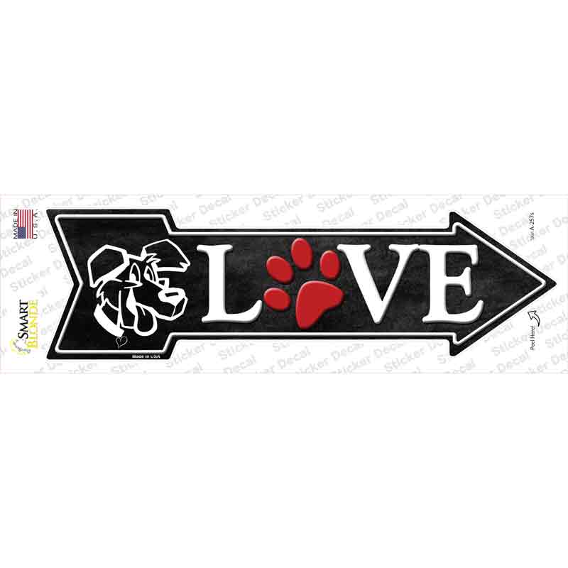 Love Dogs Novelty Arrow Sticker Decal Small