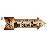 Mountain Biking Zone Novelty Arrow Sticker Decal