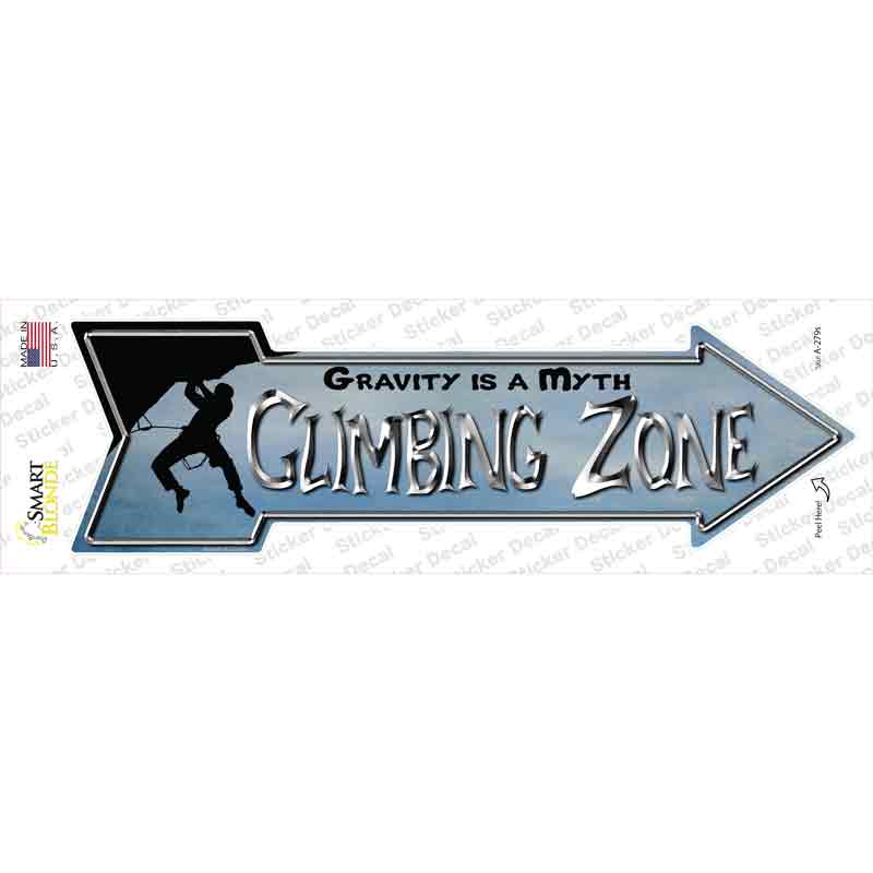 Climbing Zone Novelty Arrow Sticker Decal