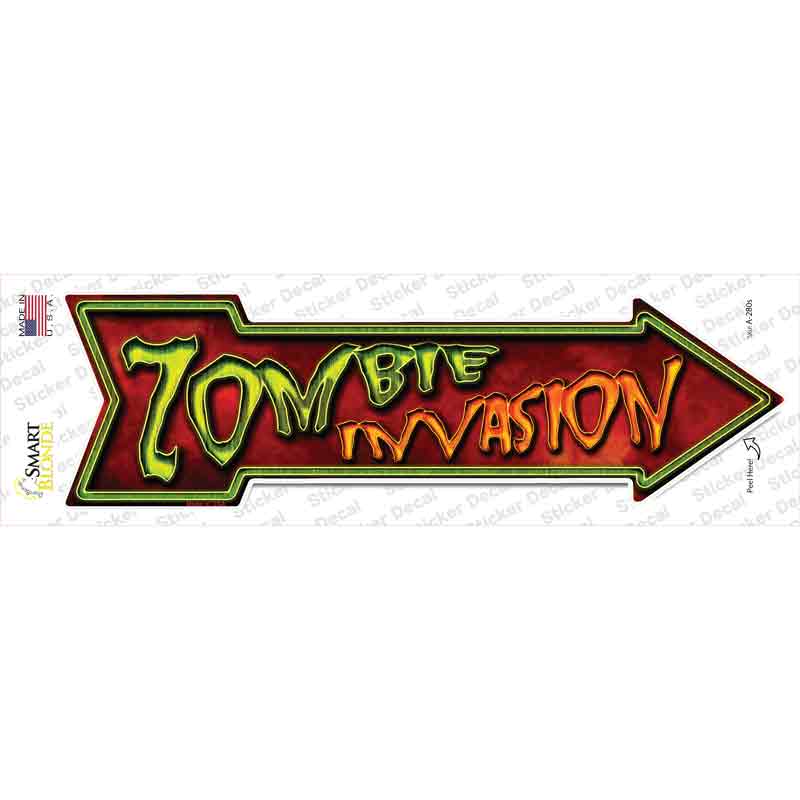 Zombie Invasion Novelty Arrow Sticker Decal Small