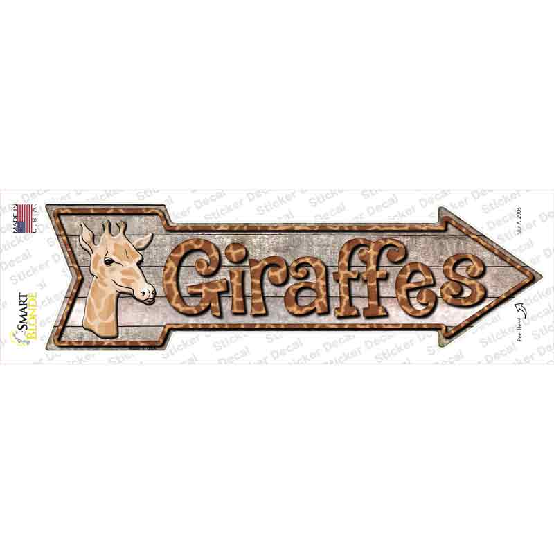 Giraffes Novelty Arrow Sticker Decal Small