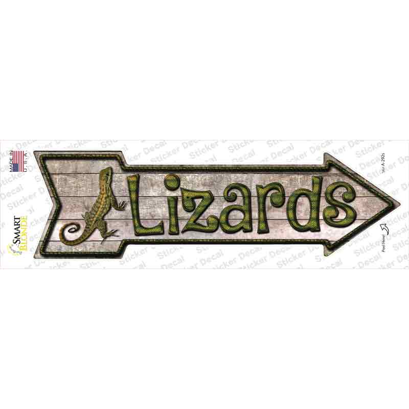 Lizards Novelty Arrow Sticker Decal Small