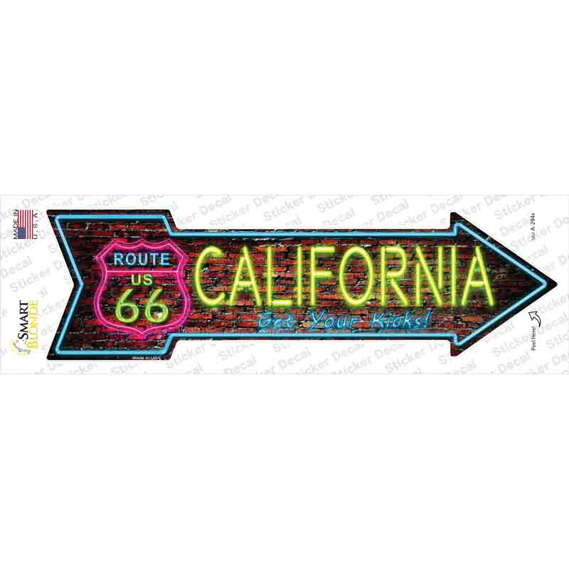 California Neon Novelty Arrow Sticker Decal Small