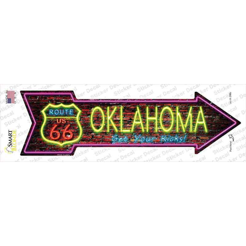 Oklahoma Neon Novelty Arrow Sticker Decal Small