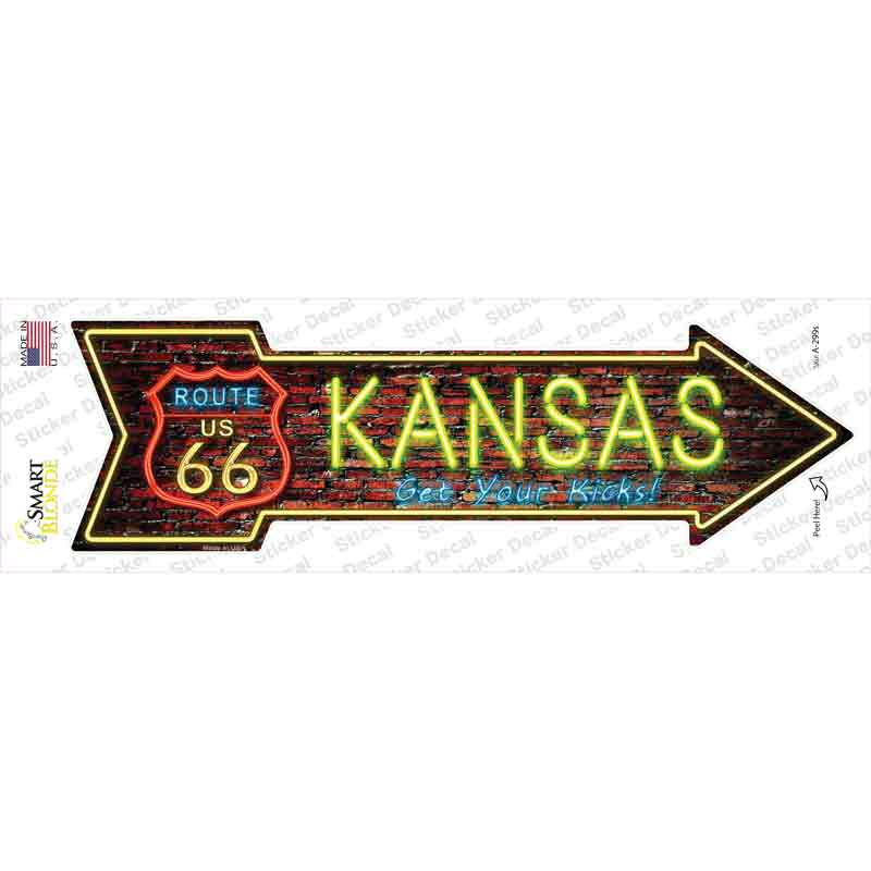 Kansas Neon Novelty Arrow Sticker Decal Small