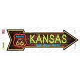 Kansas Neon Novelty Arrow Sticker Decal Small