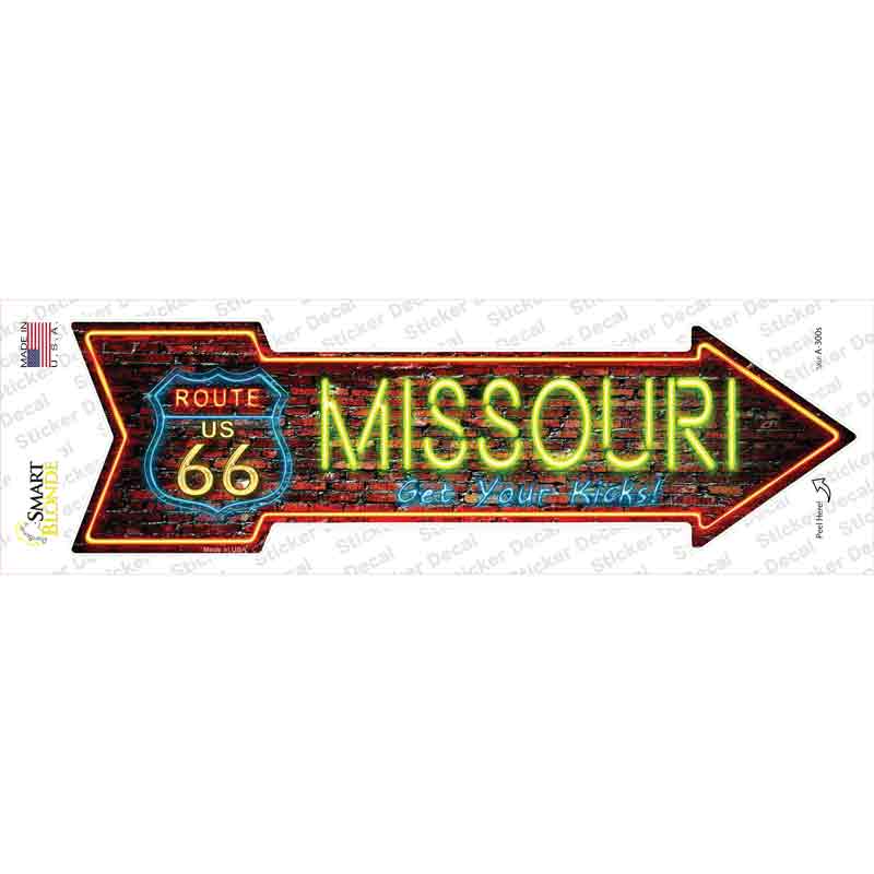 Missouri Neon Novelty Arrow Sticker Decal Small