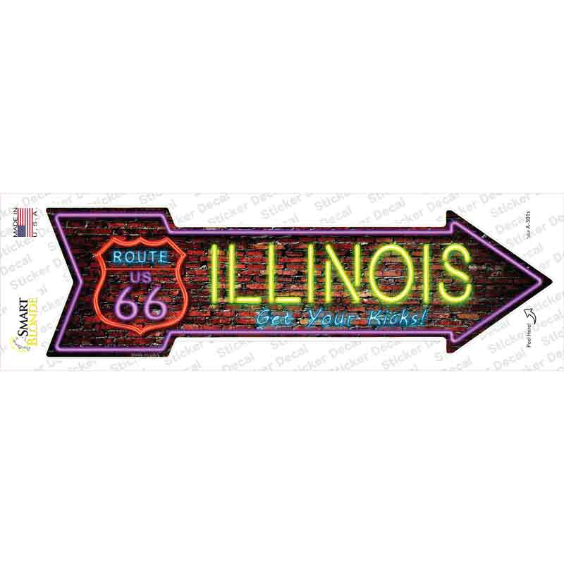 Illinois Neon Novelty Arrow Sticker Decal Small