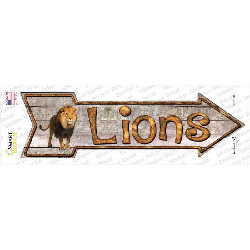 Lions Novelty Arrow Sticker Decal Small