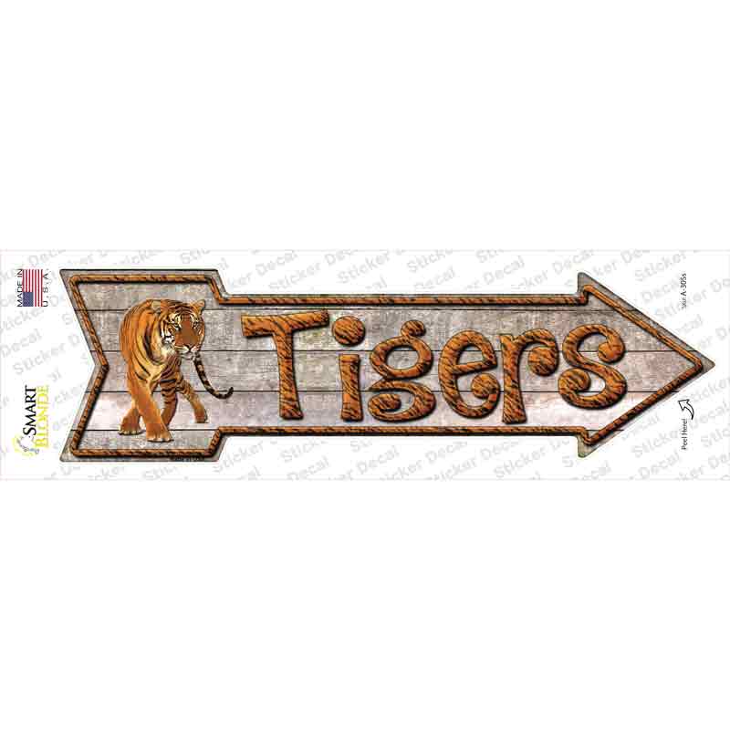 Tigers Novelty Arrow Sticker Decal Small