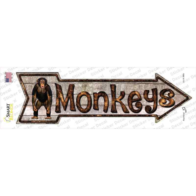 Monkey Novelty Arrow Sticker Decal Small