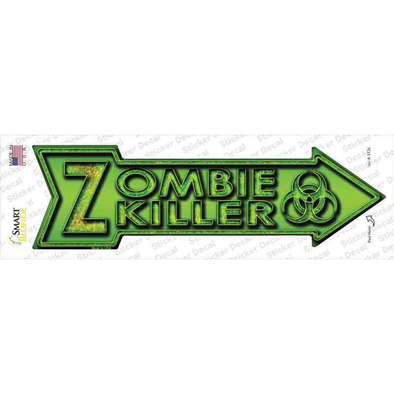 Zombie Killer Novelty Arrow Sticker Decal Small