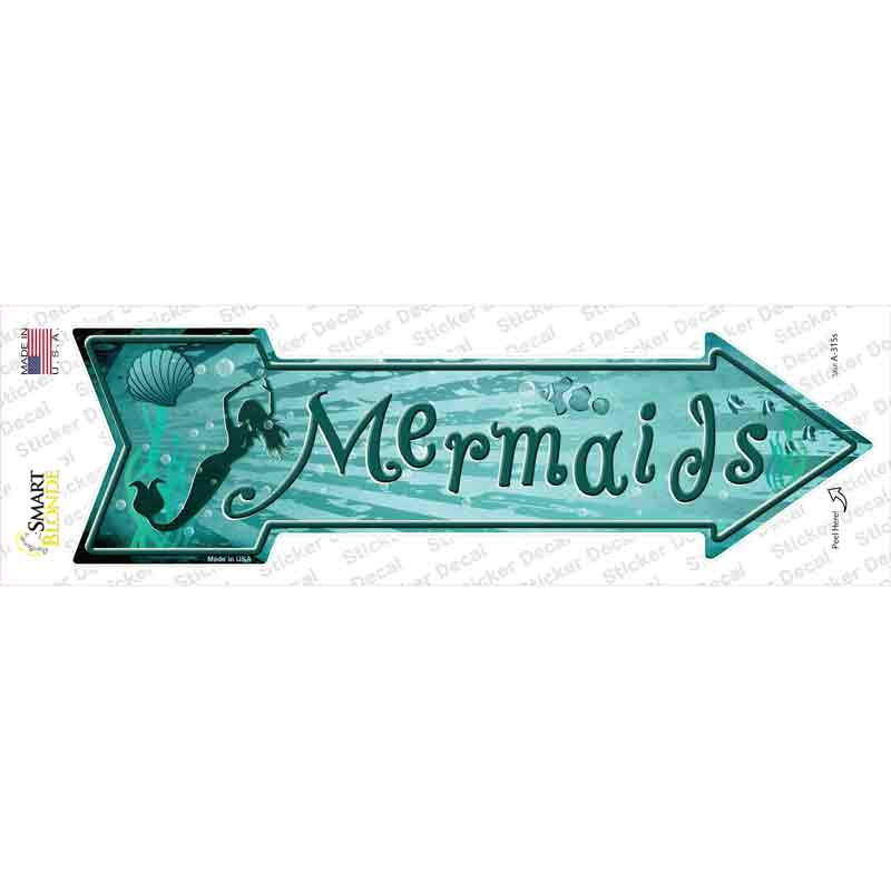 Mermaids Novelty Arrow Sticker Decal Small