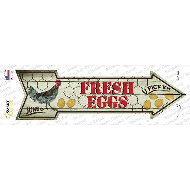 Fresh Eggs Novelty Arrow Sticker Decal Small