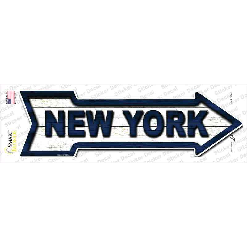 New York Colors Novelty Arrow Sticker Decal Small