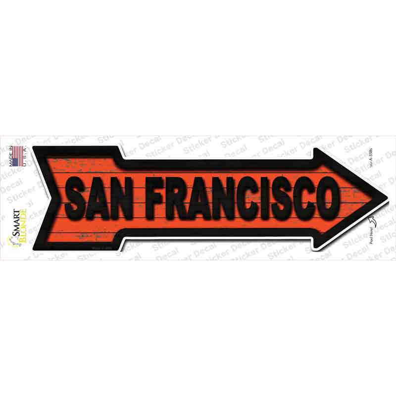 San Francisco Colors Novelty Arrow Sticker Decal Small