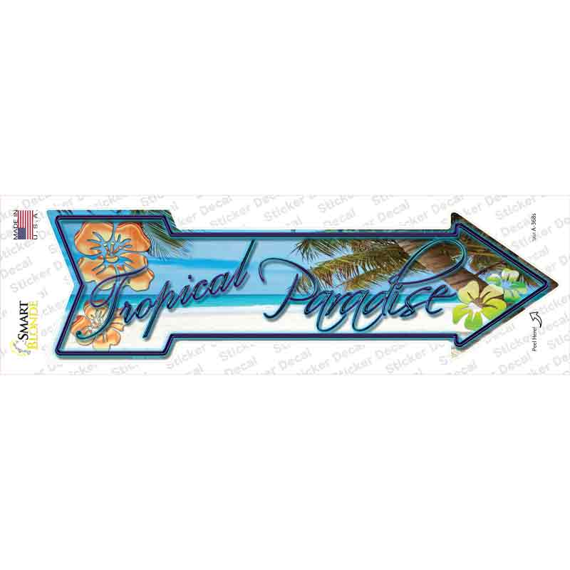 Tropical Paradise Novelty Arrow Sticker Decal Small