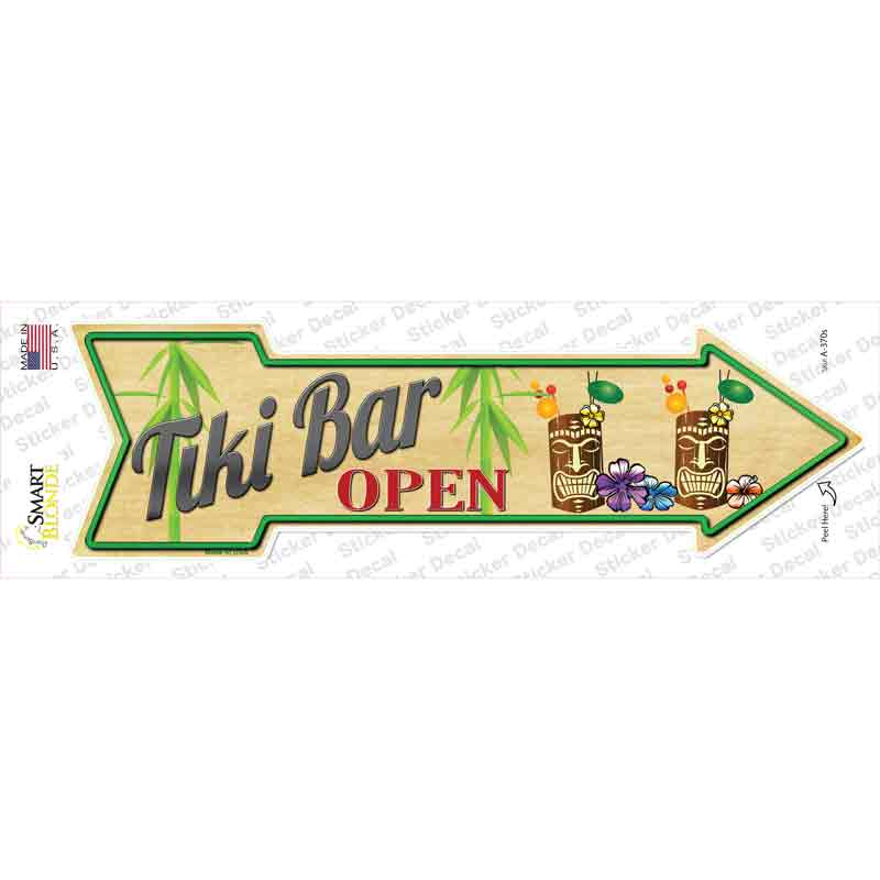 Tiki Bar Open Novelty Arrow Sticker Decal Small