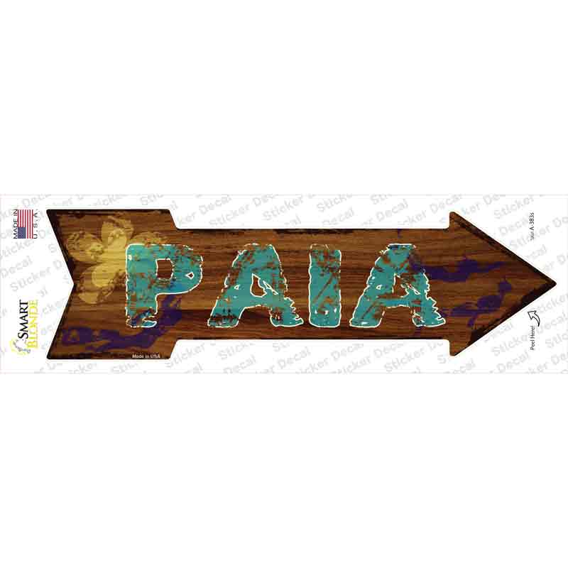 Paia Hawaiian Novelty Arrow Sticker Decal Small