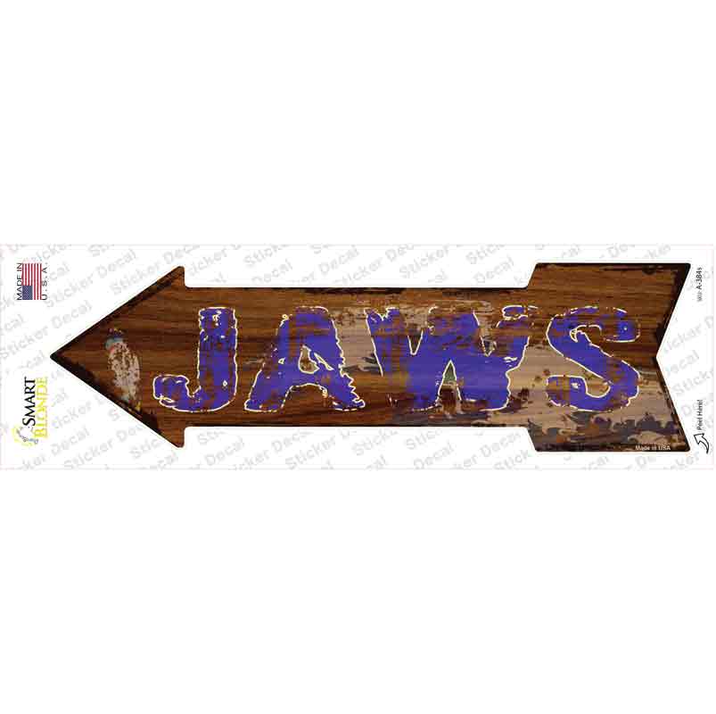 Jaws Hawaiian Novelty Arrow Sticker Decal Small