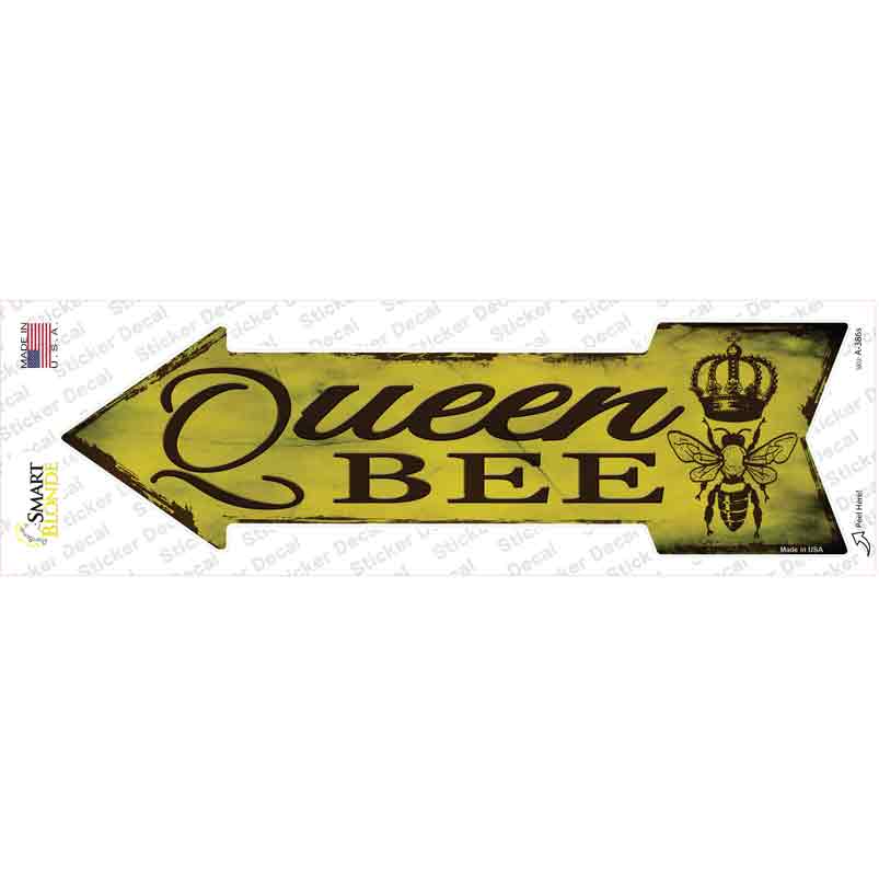 Queen Bee Novelty Arrow Sticker Decal Small