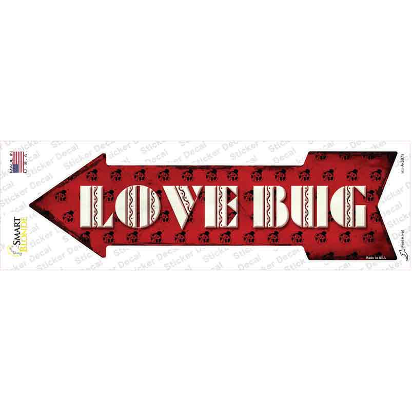 Love Bug Novelty Arrow Sticker Decal Small