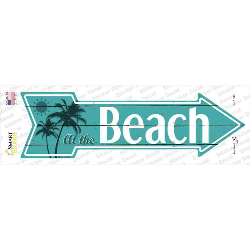 At The Beach Novelty Arrow Sticker Decal Small