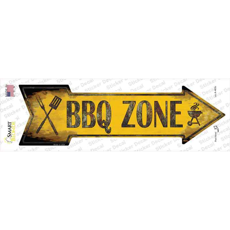 BBQ Zone Novelty Arrow Sticker Decal