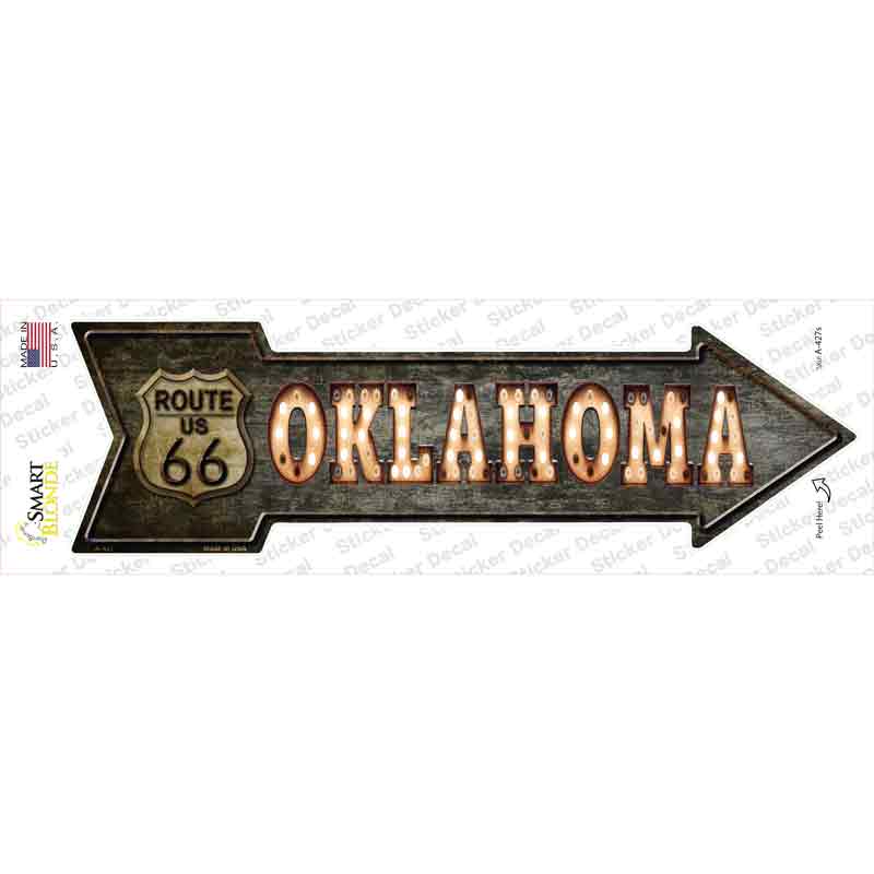 Oklahoma Route 66 Bulb Letters Novelty Arrow Sticker Decal Small