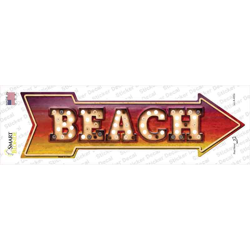 Beach Bulb Letters Novelty Arrow Sticker Decal Small