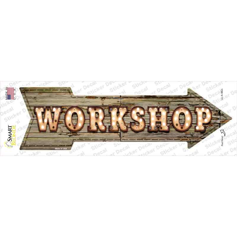 Workshop Bulb Letters Novelty Arrow Sticker Decal