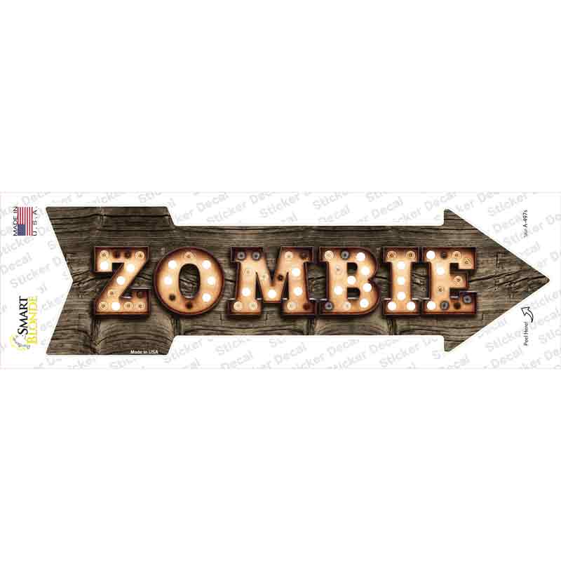 Zombie Bulb Letters Novelty Arrow Sticker Decal Small