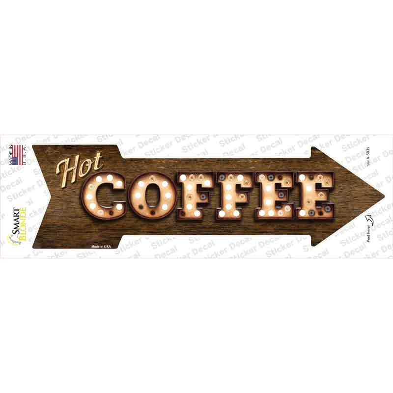 Hot Coffee Bulb Letters Novelty Arrow Sticker Decal Small