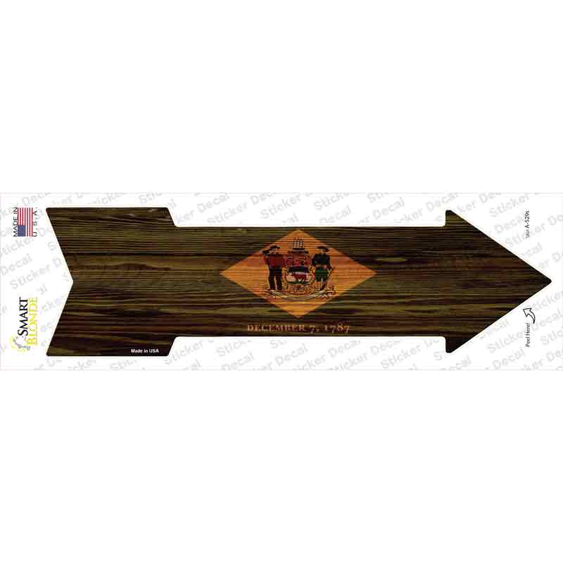 Delaware State Flag Novelty Arrow Sticker Decal