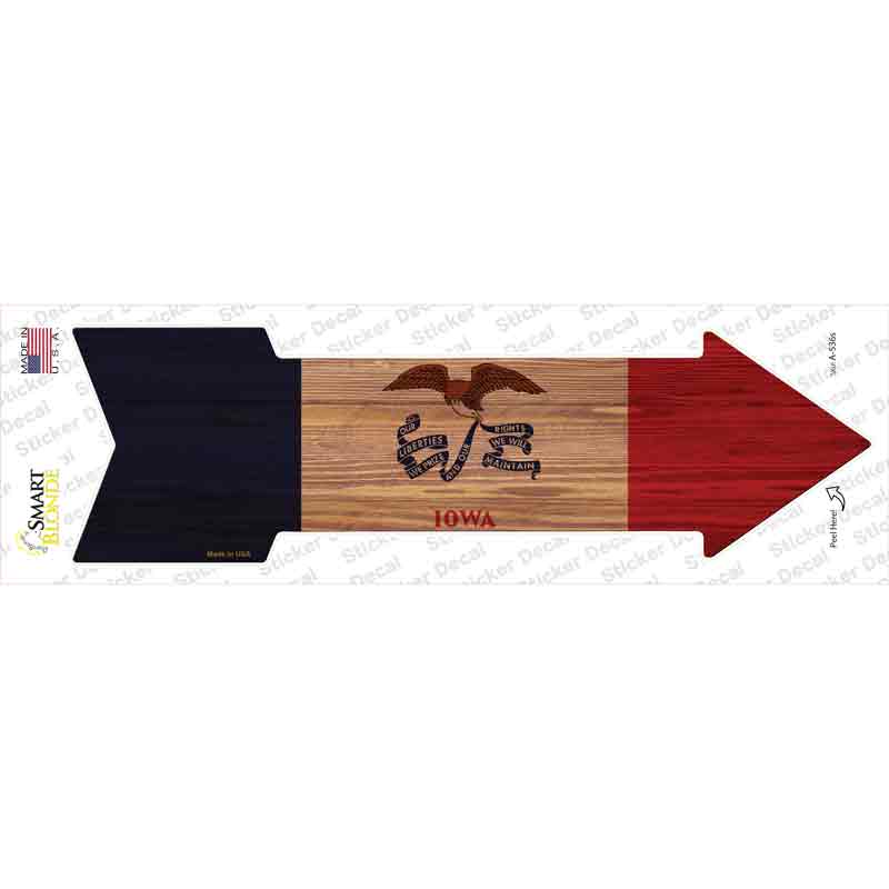 Iowa State Flag Novelty Arrow Sticker Decal